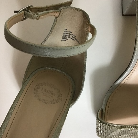 I.Miller Womens Rhinestone Ankle Strap Block Heel Sandals Size 9 EUC - Picture 6 of 7